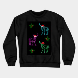 Geometric reindeer and holly print - Christmas Crewneck Sweatshirt